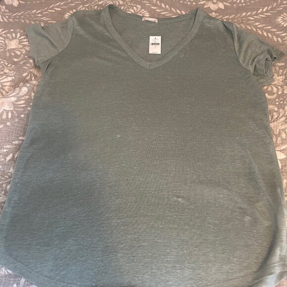 Women's GAP short sleeve v-neck linen green top new w/tag size small - Picture 8 of 8